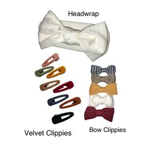 Wonder Nation Headwrap, Velvet Clippies And Bow Clippies